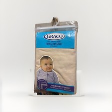 Graco Pack  n Play Twins Bassinet Fitted Sheet Beige NWT Baby Bedding
