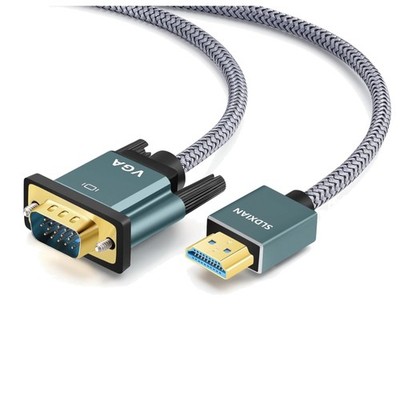 HDMI auf VGA Kabel 1.8m 1080P Geflochten Aluminium Konverter für Monitor, PC,...