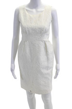 Michael Kors Womens Floral Print Sleeveless Mid Calf Dress White Size 4
