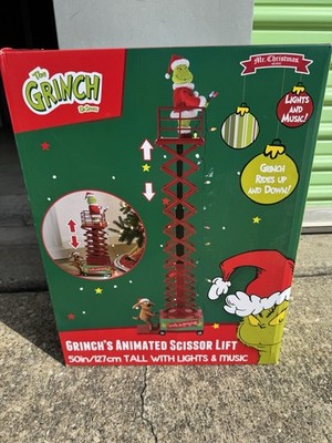 Mr. Christmas Grinch's Scissor Lift 50 in Lights & Music Animated - NEW IN BOX