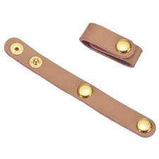 2Pcs Leather Handbag Strap Shortener, Top Handle Keeper for Handbag Light Brown