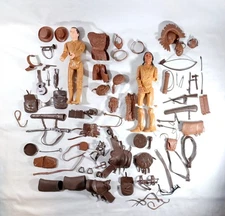 Vintage Marx Best Of West Bill Buck & Chief Cherokee Action Figures, Accessories