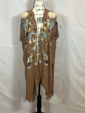 Marcus Adler New York Womens Open Front Duster Kimono One Size Multicolor Floral