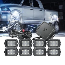 MICTUNING C2 Curved 8 Pods RGBW LED Rock Lights Kit - Underbody Glow Neon Lights
