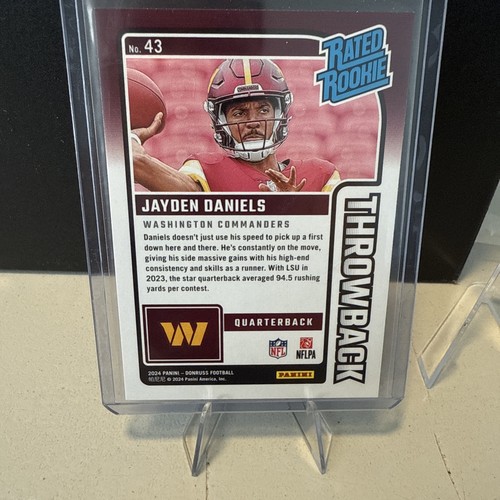 2024 Panini Donruss - Rated Rookies Throwbacks Jayden Daniels #43 (RC) - 第 4/4 張圖片