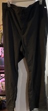 Chaps Black Pinstripe Classic Fit Flat Front Straight Leg Dress Pants 22W