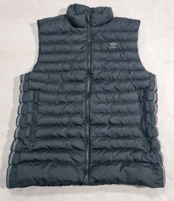 Adidas Men Gilet Large Black Bodywarmer Jacket Quilted Padded