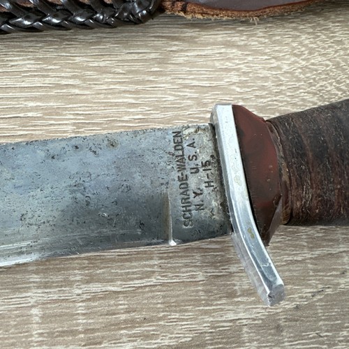 Schrade-Walden NY USA H-15 Fixed Blade Knife with Sheath Vintage - Picture 4 of 8