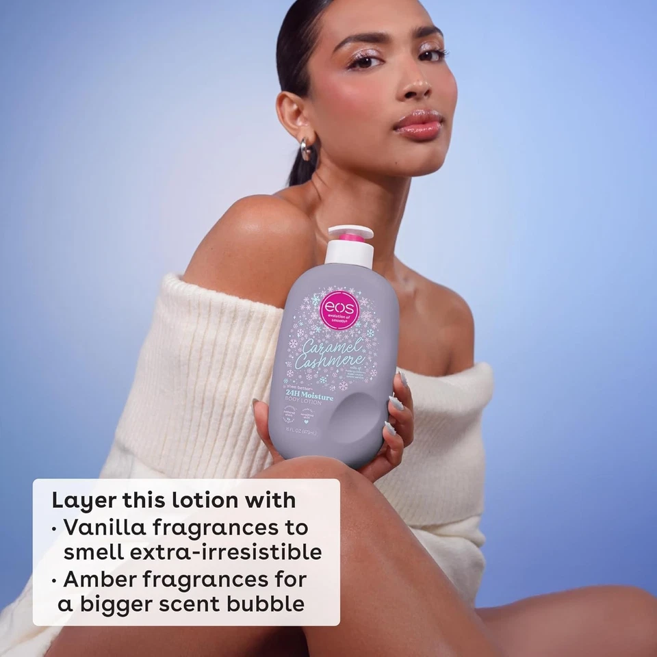 eos Caramel Cashmere Holiday Body Lotion 16oz Pack of 2 Shea Better Vegan 24H - Image 3 of 4