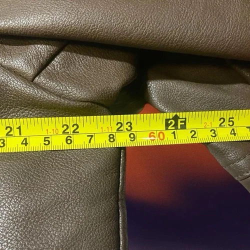 Dockers Men’s Brown Leather Jacket Stand-Up Collar Full Zip Quilted Lined L image 5
