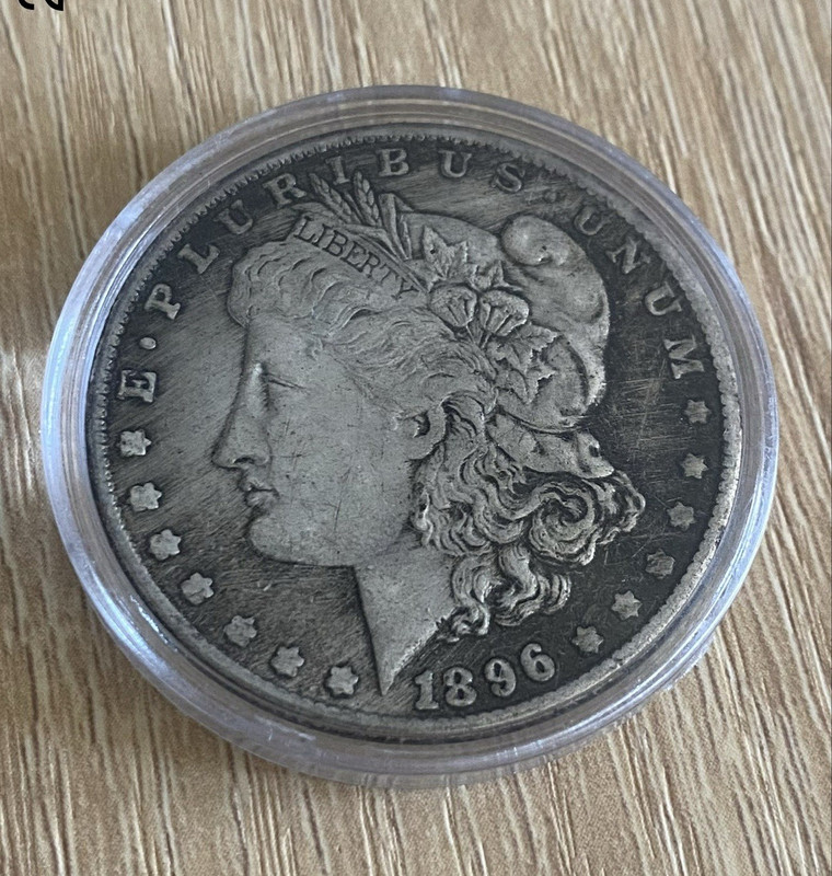 1896 Morgan Silver Dollar $1 90% Silver Business Strike Philadelphia w/ Capsule