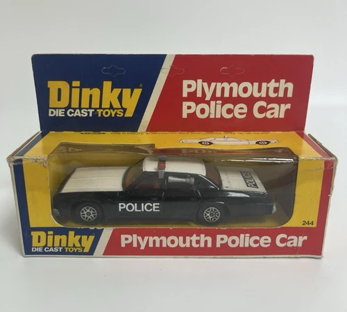 Vintage Dinky Toys 244 Plymouth Police Car In Original Box