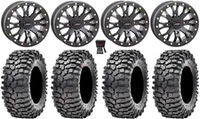 System 3 SB-4 Black (4+3) 14" Wheels 32" Roxxzilla Tires RZR Turbo S / RS1