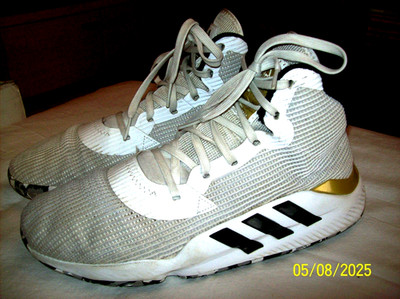 ADIDAS Basketballschuhe, Gr.47 1/3, Pro Bounce, 2019, weiss /gold