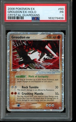 PSA 1 POOR Pokemon Groudon ex Crystal Guardians Holo 93/100