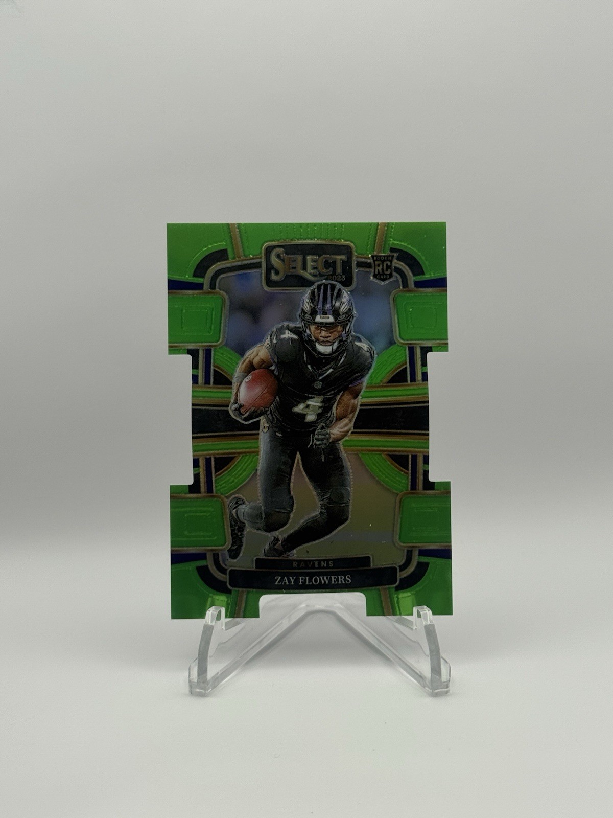 2023 Panini Select - Concourse Zay Flowers #8 Neon Green Prizm Die-Cut /599 (RC)