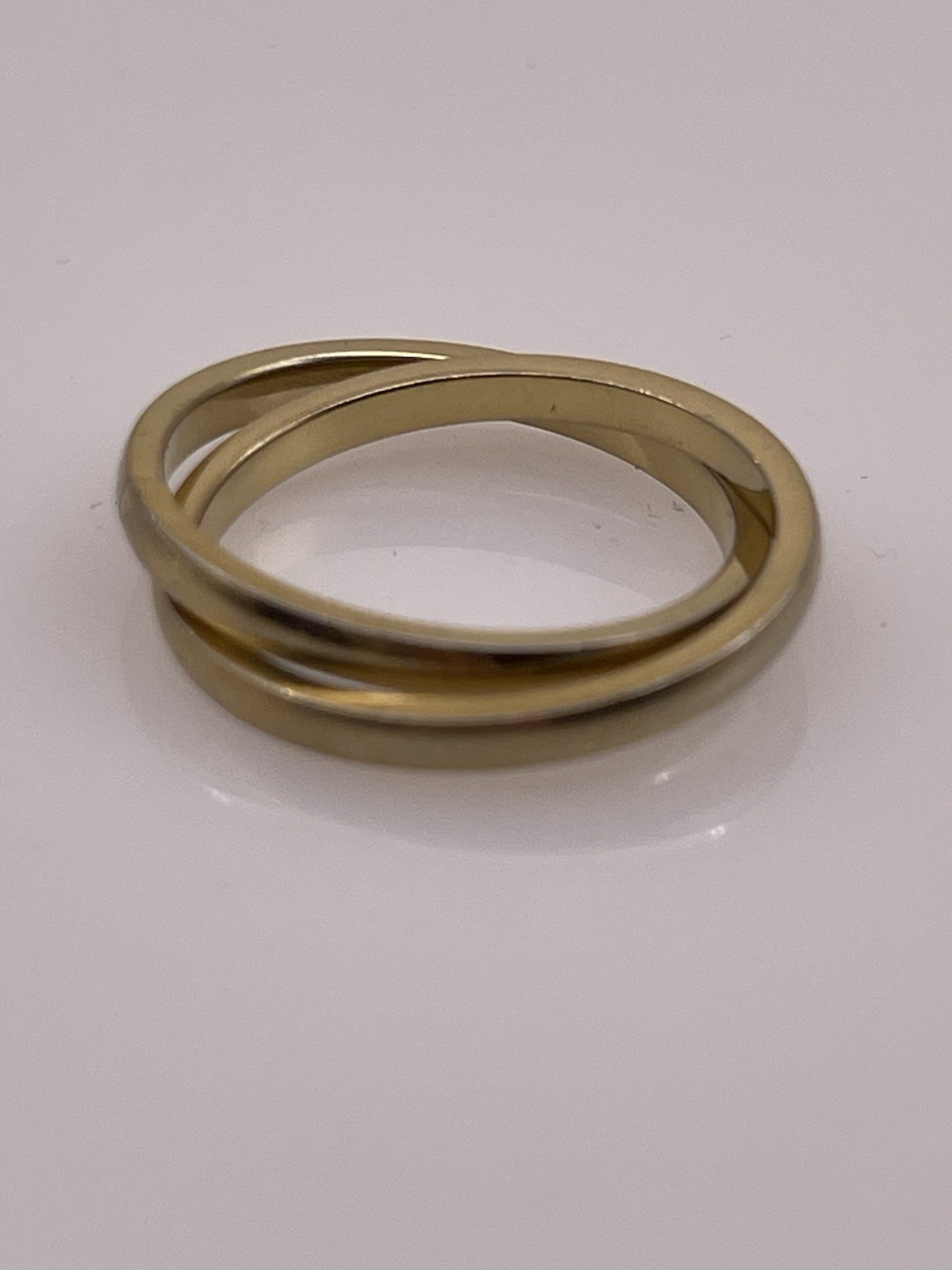 Gold Tone Double Interlocking Ring Size 5.5 | Min… - image 4