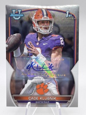 2022 Bowman University Chrome Cade Klubnik Bowman #42 1st Rookie Auto Clemson