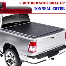 5.8FT Soft Roll Up Tonneau Cover Truck Bed For 2007-2023 Silverado Sierra 1500