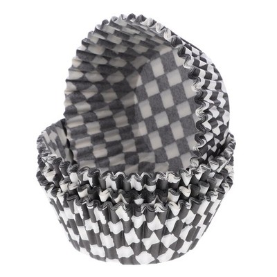 100Pcs Checkered Cupcake Liners, 2.95in Baking Cup Cup Cake Wrappers, Wrapped...