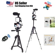 Smartphone Video Kit, Vlogging Kit, Youtuber Kit, with Microphone Light Tripo...