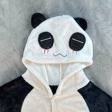 Adult Panda Costume Pajama Suit Small Black White Hooded Cosplay Halloween Rompe
