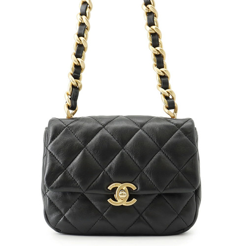 Chanel AS3205 Shoulder Bag Quilted Lambskin Black 2021 Women's #TZB3924