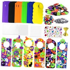 24 Set Halloween Craft Kits for Kids, DIY Halloween Doorknob Hanger Classic