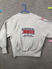 Vintage Super Bowl XXIII Sweatshirt Mens XL Gray NFL Football Logo 7 1989 80s