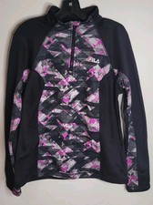 FILA Sport 1/4 Zip Jacket Activewear Stretch Multi-Colored Womens Size Large
