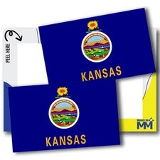 Magnet Me Up Kansas State Flag Bumper Sticker Decal - 3x5 2 Pack, Made in USA