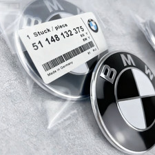 2pc Front Hood Rear Trunk For Bmw Badge Emblem 82mm 74mm Black White Us