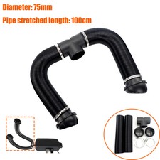 75mm Diesel Heater T 3 Outlets Connector 2x Air Outlet 2x Duct Pipe Warm Black