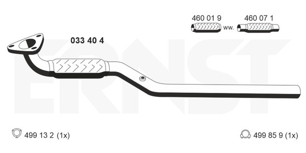 Ernst Abgasrohr 033404 FüR Opel Meriva X03 GroßRaumlimousine E75 16V-image