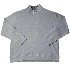 Lands End Bedford Rib Quarter Zip Men’s Size XXL Grey Heather