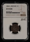 1864-L 1c Indian Head Cent Bronze Chocolate Brown Key Date -NGC XF 45 BN- B5048