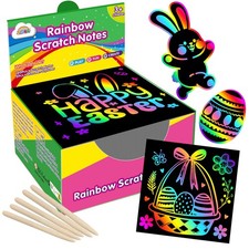 ZMLM 165 Pcs Rainbow Scratch Paper Art 3.5 x x 1.5 inches, Multicolor