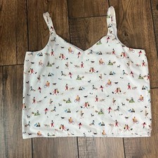 Blusa sin mangas con estampado de perro para mujer estampado juguetón cuello en V talla *L/XL