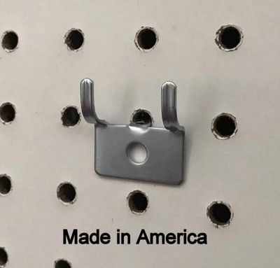 (100 PACK) Picture Clock Notch Utility 'J' Peg Hook. For 1/8 to 1/4'' Pegboard