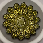 Vtg Yellow Topaz /Amber Federal Glass Sunflower/Sunburst Petal Plate-6.25"-EUC