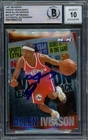 Allen Iverson Auto 1997-98 Hoops Rookie Headliners Card RH8 Sig 10 Beckett Wit