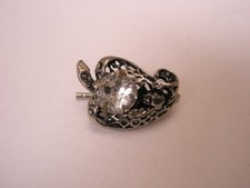 SINGLES 1 7/8" Rhinestone Leaf Vintage LARGE Formal Tuxedo Prom Shirt Stud j112