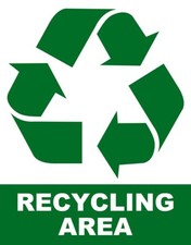 Recycling Area Notice Sign Directive Poster External Sticker Rigid Foamex Board