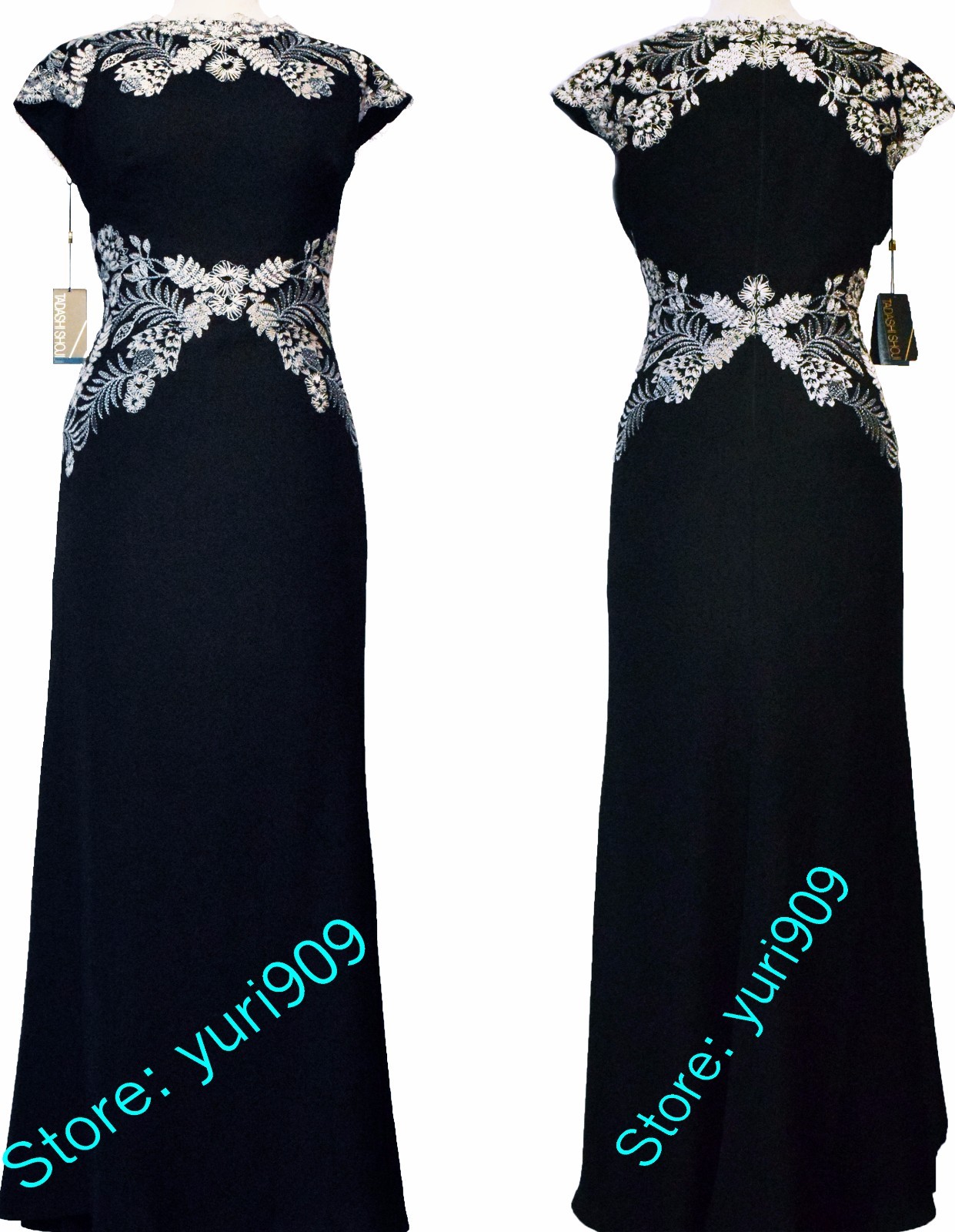 tadashi shoji black gown