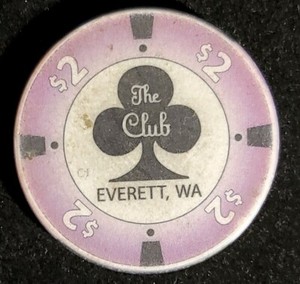 The Club $2 Casino Chip Everett, Washington. Our T9066