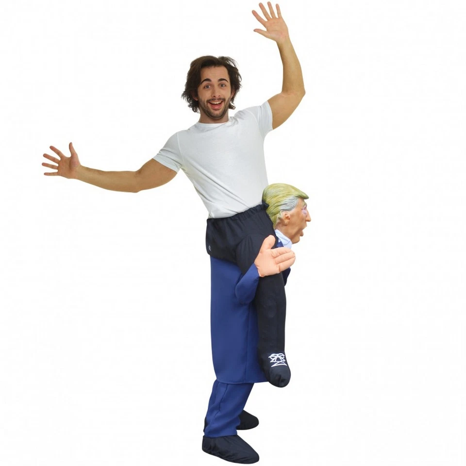 Adulto Donald Trump Disfraz A Cuestas Ex Presidente de EE. UU. Paseo Vestido Elegante Divertido Foto 3 de 4