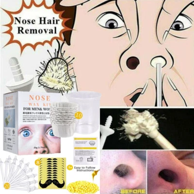 HAILICARE Nose Ear Hair Removal Wax Kit Sticks Easy For Mens Nasal Waxing Strip Remover