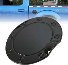 Gas Cap Fuel Filler Door Gas Tank Cap Trim Cover For 2015-2020 Ford F150 Black