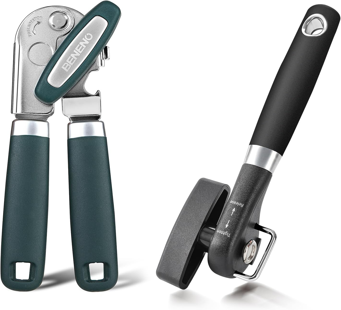 Premium Can Opener Manual with Multifunctional Bottle Openers Smooth Edge Side C-image