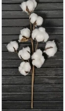 Farmhouse Cotton Ball Stem 20” -Cotton Farmhouse Cottage Primitive Rustic Decor